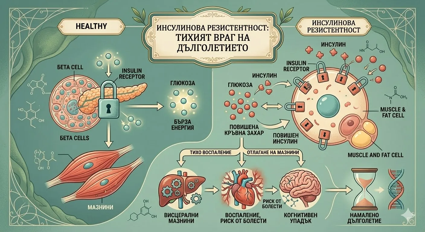 Инсулинова резистентност: тихият враг на дълголетието